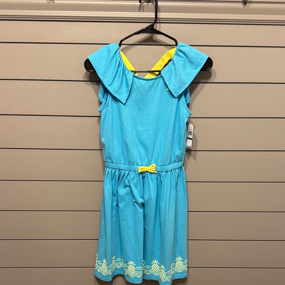 Nautica Blue and Yellow Kids Summer Dress w/Pinapples NEW